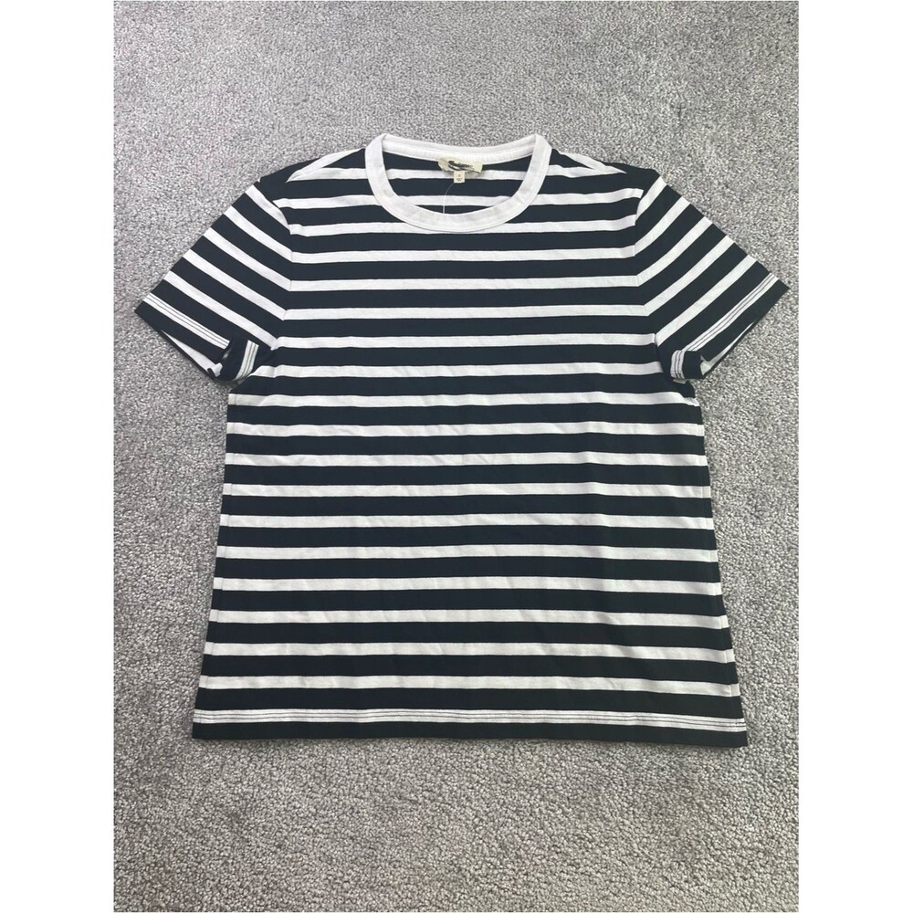 Madewell The Perfect Crewneck Tee in Allday Jersey Size Small Black Striped - Picture 5 of 9